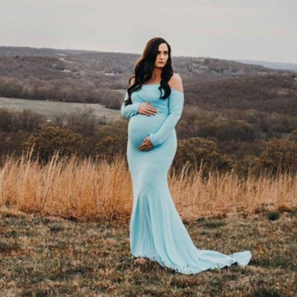 Maternity Elegant Fitted Dress Long Sleeve